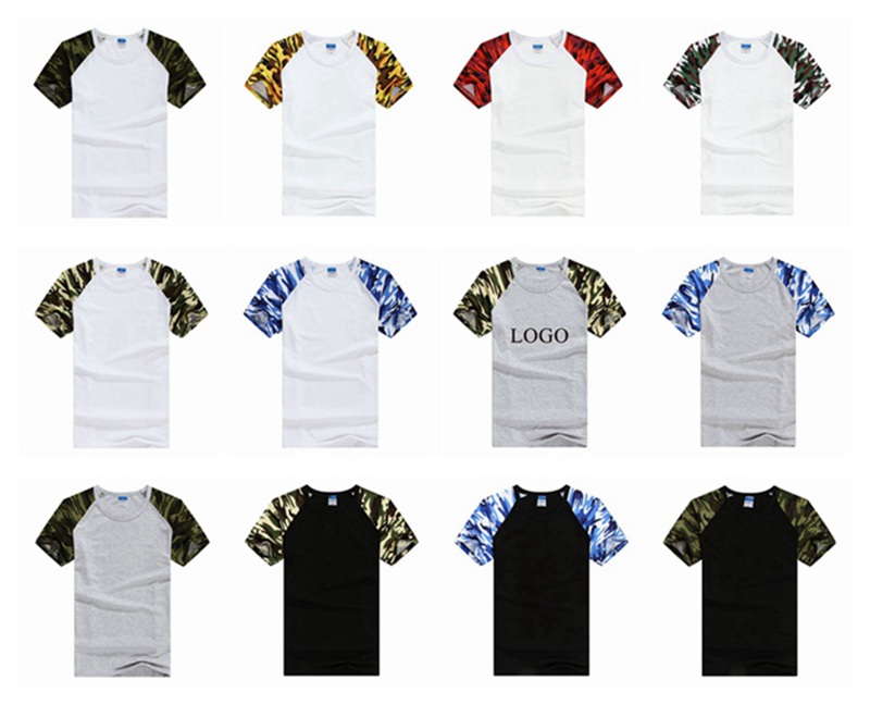 custom raglan sleeve cotton camouflage t-shirts - available colors for camouflage t-shirts 